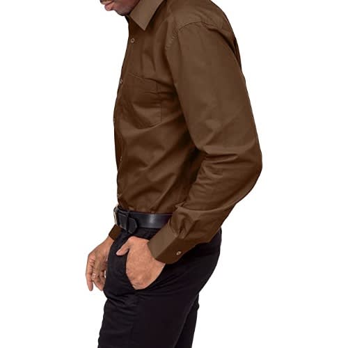 Plain Long Sleeve Shirt - Brown