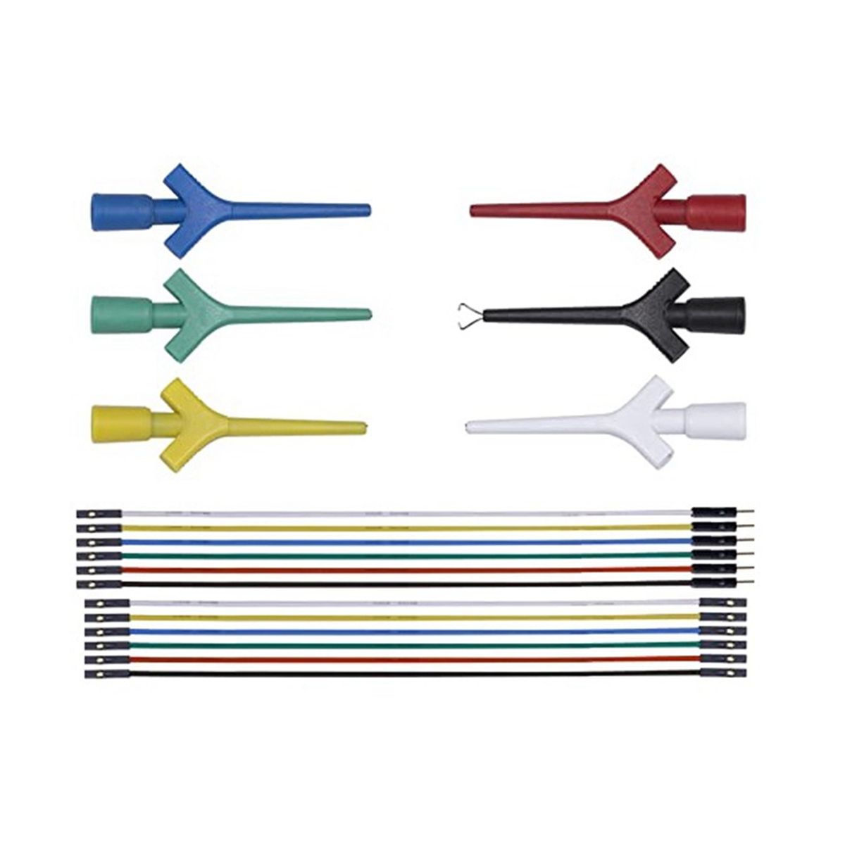 Test Lead SetEst Hook Clips Silicone Jumper Wires Cable for Logic Analyzer Electrical Testing