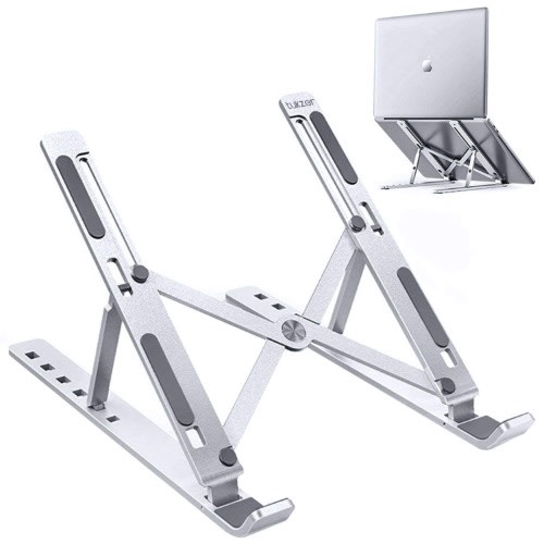 Creative Folding Storage Bracket Adjustable Laptop And Tablet Stand - White