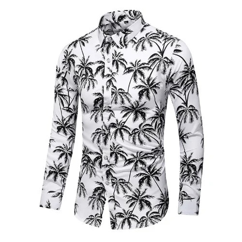 Leaf Design Floral Shirt - White