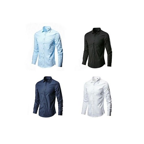 4 In1 Men's Fitted Long Sleeve Shirt