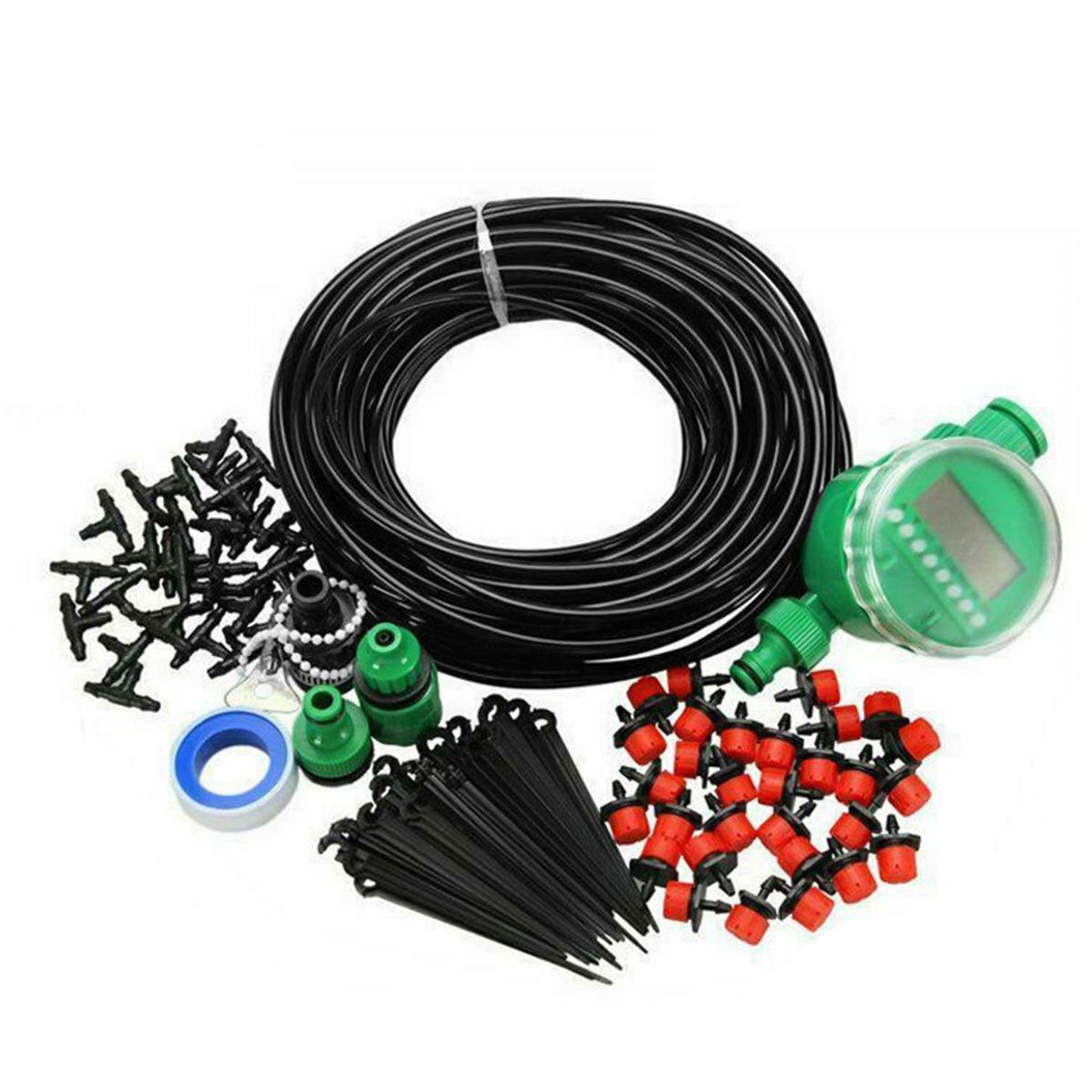 82ft Drip Irrigation System Plant Timer Automatic Garden