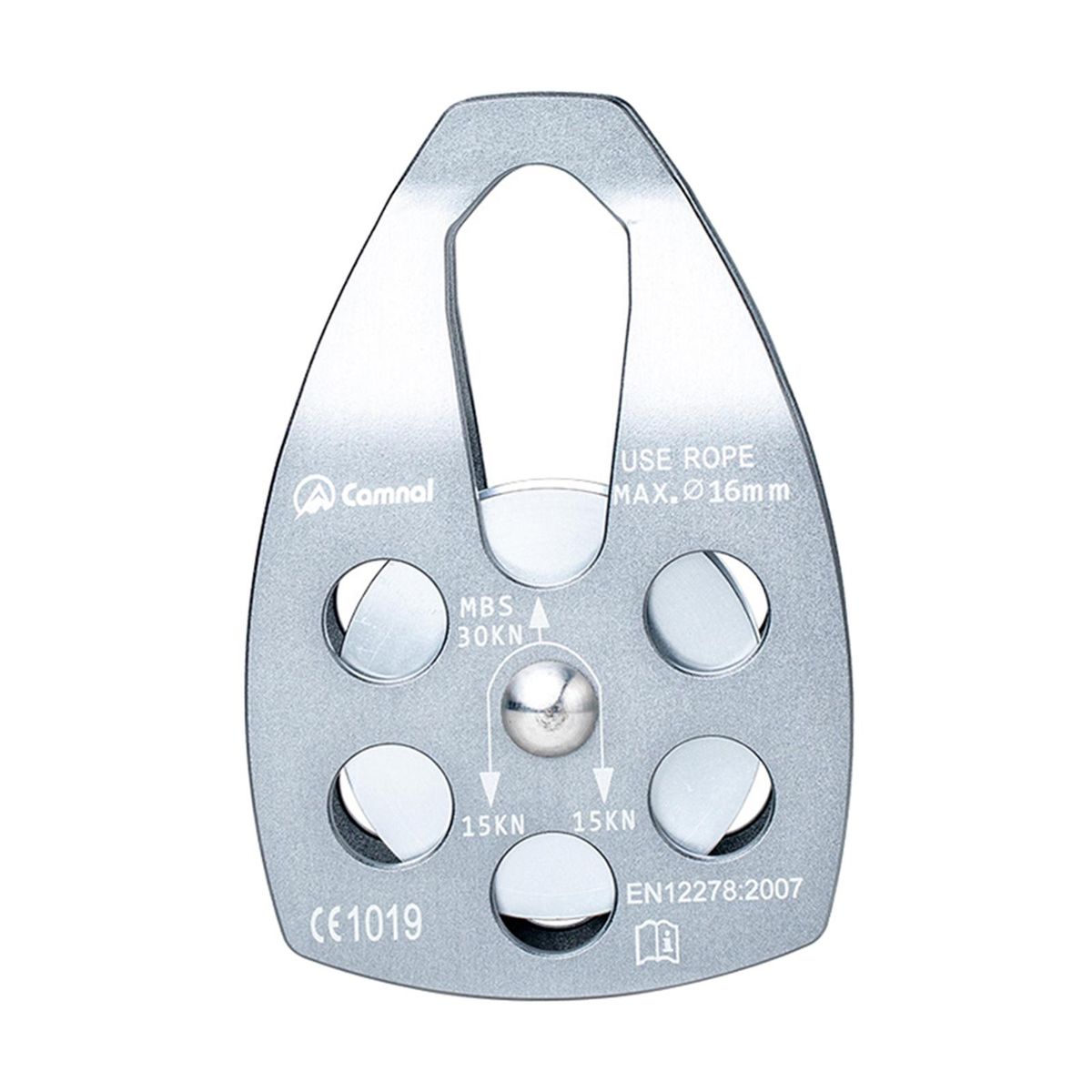 30KN Pulley Climbers Side Plate Pulleys Single Roller Arborist Grey