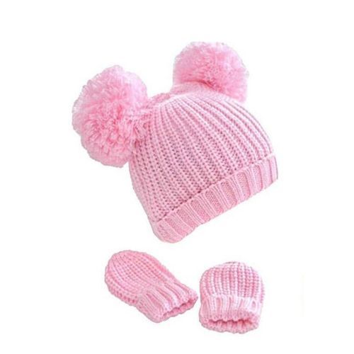 Baby Cap And Mitten- PINK
