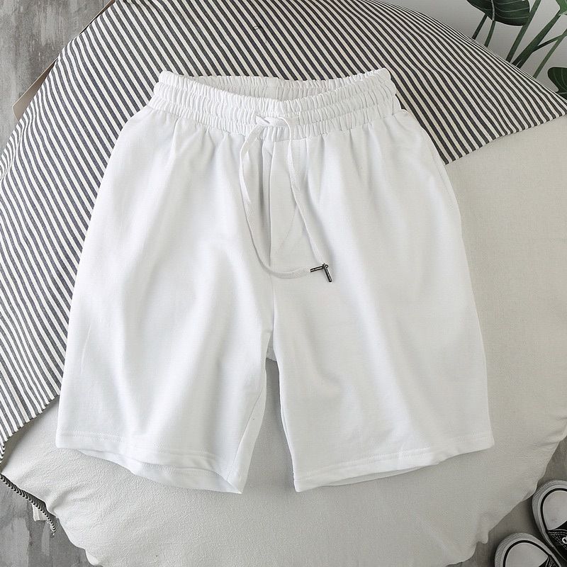 Men's Summer Beach Pants Men's Casual Running Sports Shorts Men-White