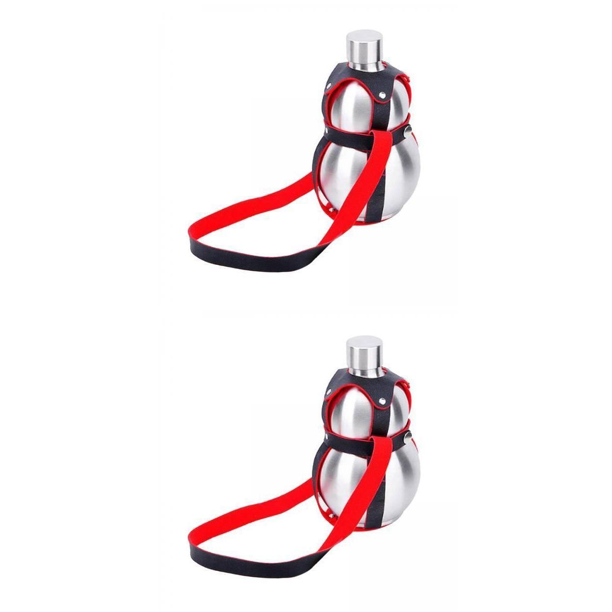 2pcs Stainless Steel Hip Gourd Bottle Outdoor Gift