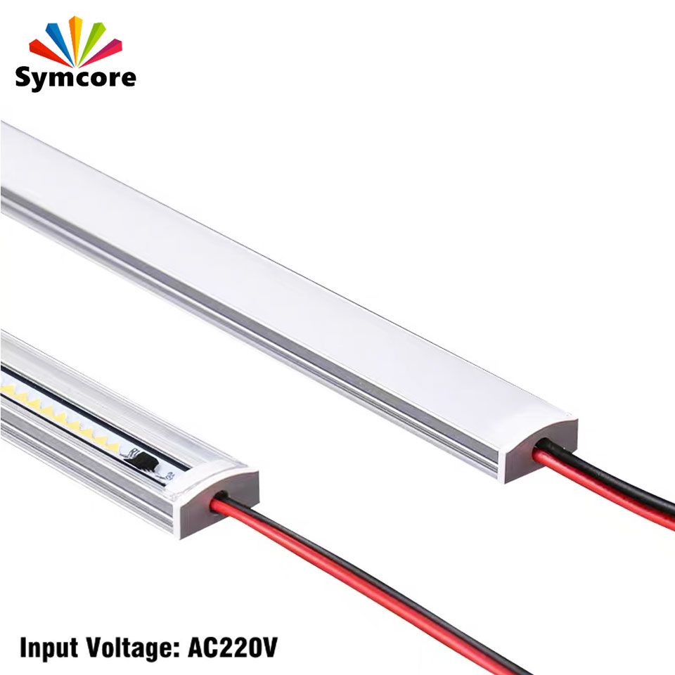 4pcs AC220V LED Cabinet Bar Light 30/50/60CM Led Flat U Profile Led Hard Strip 6W/8W Warm Natural  Slim Rigid Linear Light-30cm-Natural