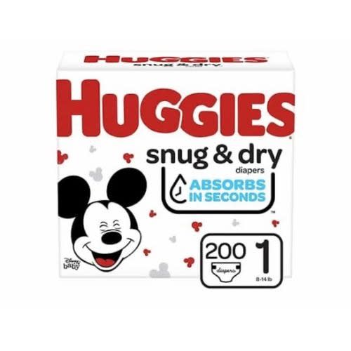 Huggies Snug And Dry - Size 1 - 200 Counts