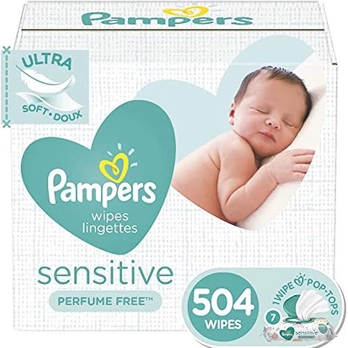 Sensitive Water Based Baby Diaper Wipes - Hypoallergenic And Unscented - 504