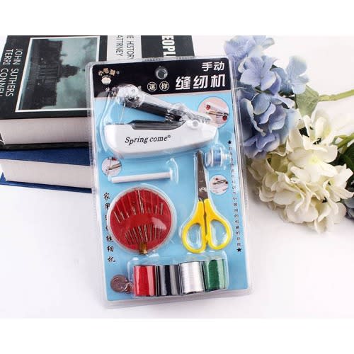 Spring Come Mini Sewing Machine Coil Scissors Set - White