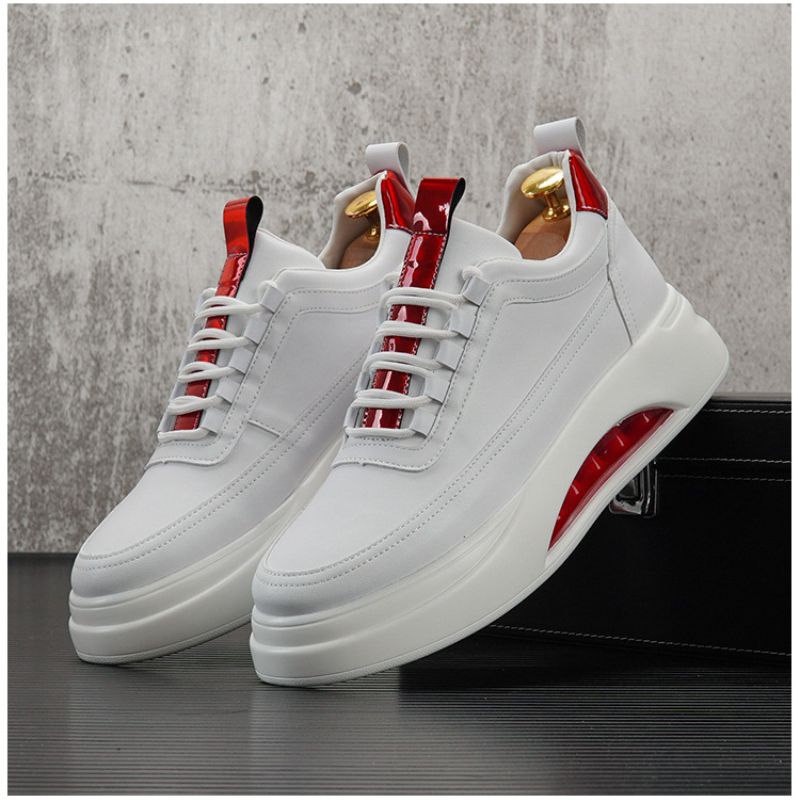 (Red)New In Men Casual Sneakers Platform White Shoes Leisure Male Sneakers Non-slip Men's Vulcanize