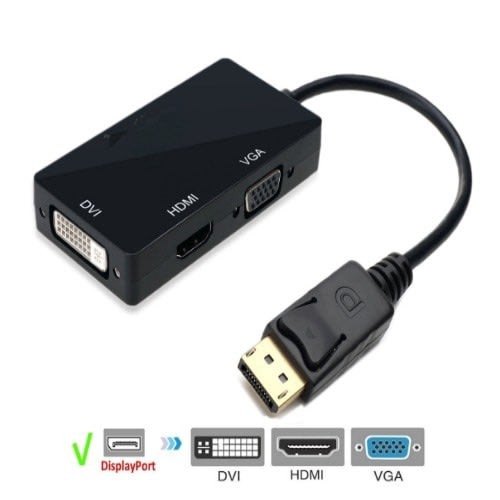 Displayport Dp To Hdmi - Compatible Dvi Vga Adapter - 3 In 1