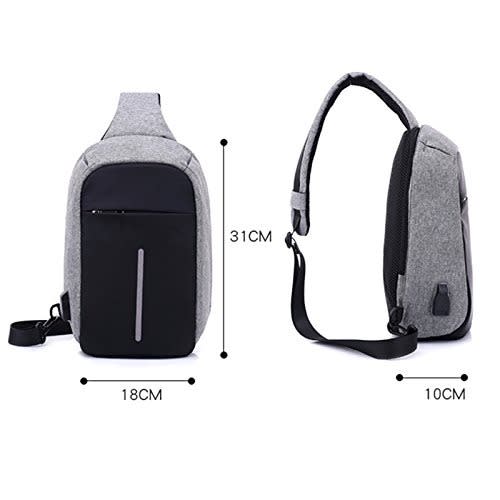 Bobby1 Sling Bag, Anti Theft Travel & Laptop Backpack - Grey