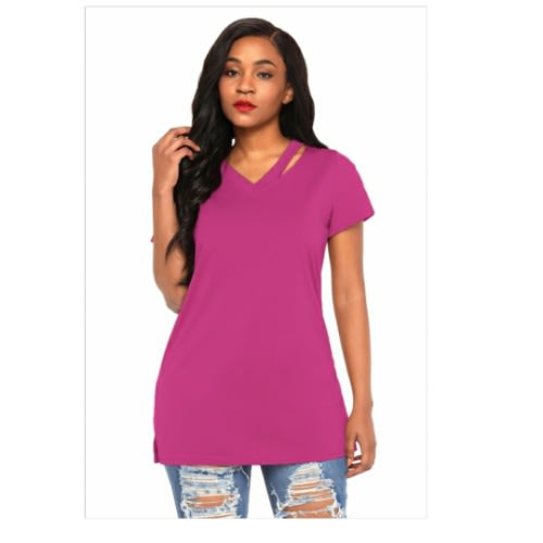 Loose Fit Basic T-shirt - Rosy