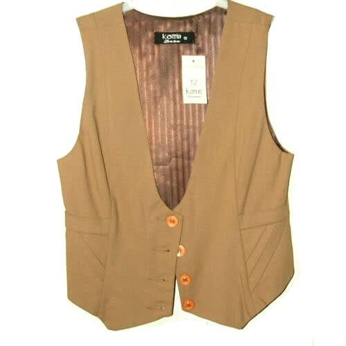Waistcoat Skirt Suit - Carton Brown
