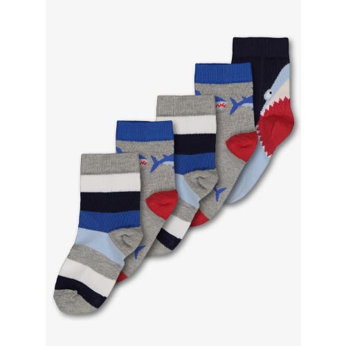Multicoloured Shark Socks 5 Pack