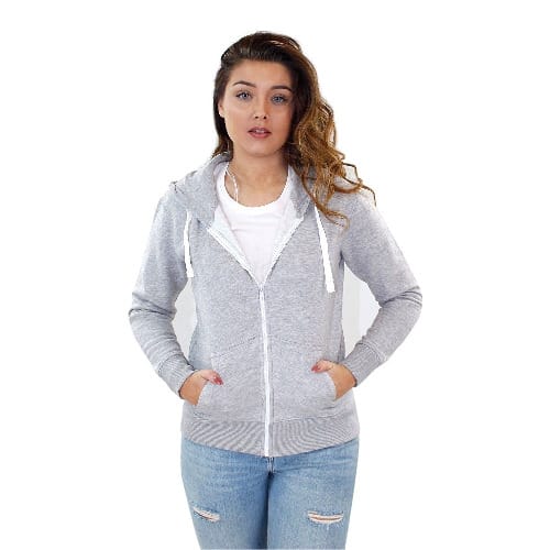 Women's Grey Zip Hoody Sweatshirt
