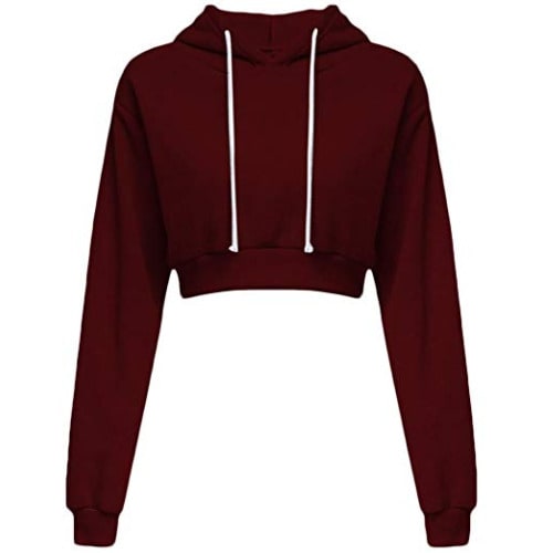 Women's Wine Hoody Croptop