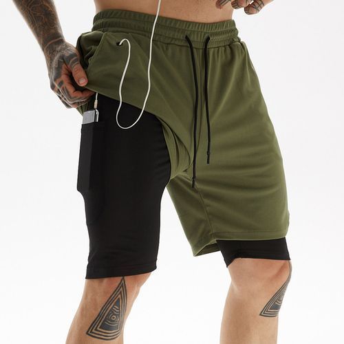 Mens Sport Pants Fitness Compression Pants Men Quick Dry Sportswear Trousers Male Training Joggers Running Tights Men Gym Pants(#DK01-green)
