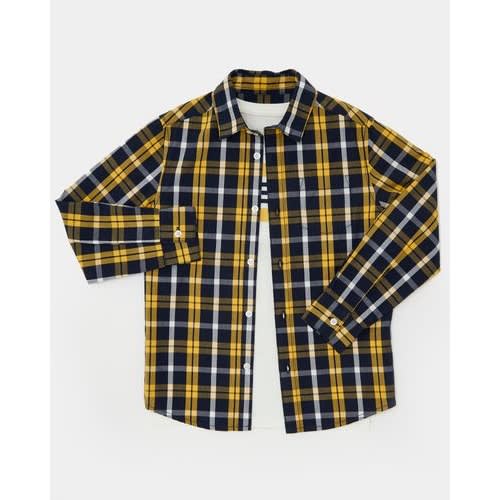 Cotton Check Shirt- Pack Of 2- Ochre