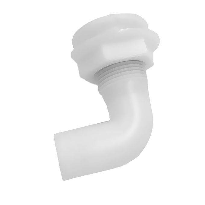 1 White Nylon Plastic ThruHull Bilge Pump Hose 90 Ddgree Fits For