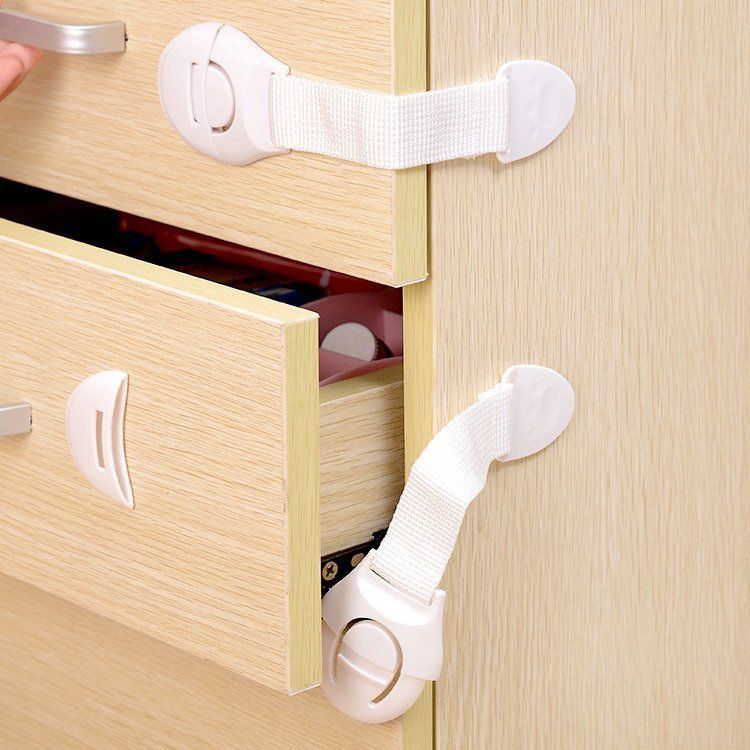10 Pcs OF Pack New Cabinet Door Drawers Refrigerator Toilet Lengthened Bendy Safety Plastic Locks