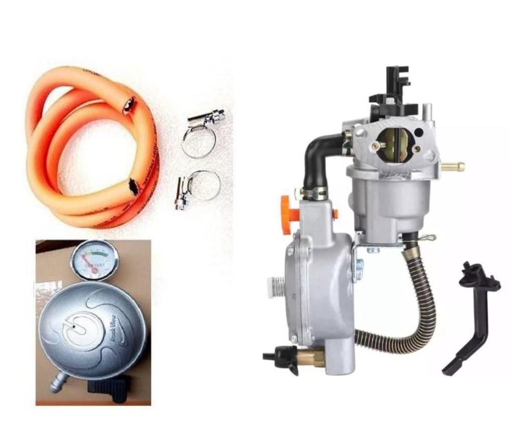 Petrol & Gas Carburetor + Regulator,Hose,Clips For 2-4.5KVA