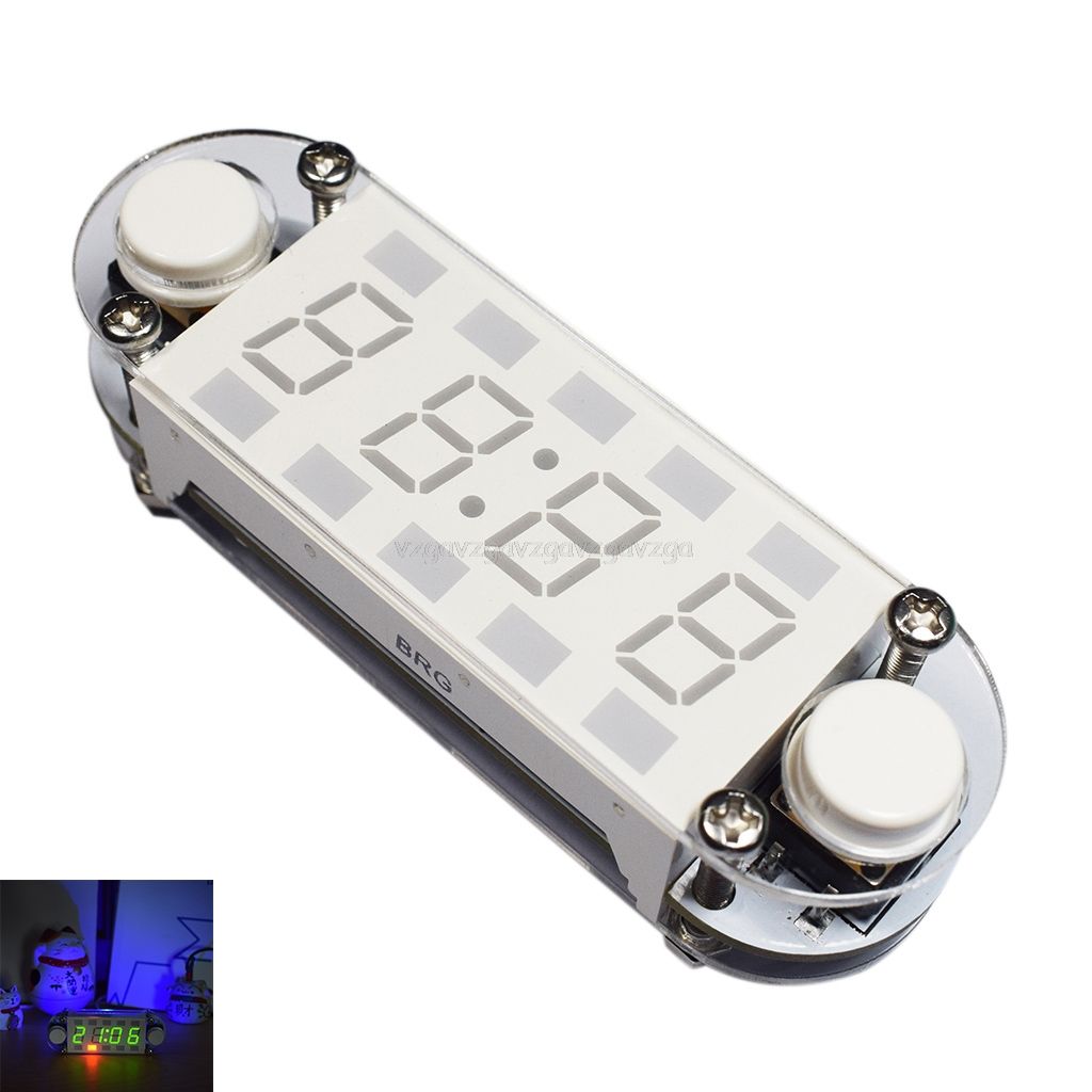 Digital DIY Alarm Clock Kit Date Countdown Temperature 12/24h C/F Display D5BD