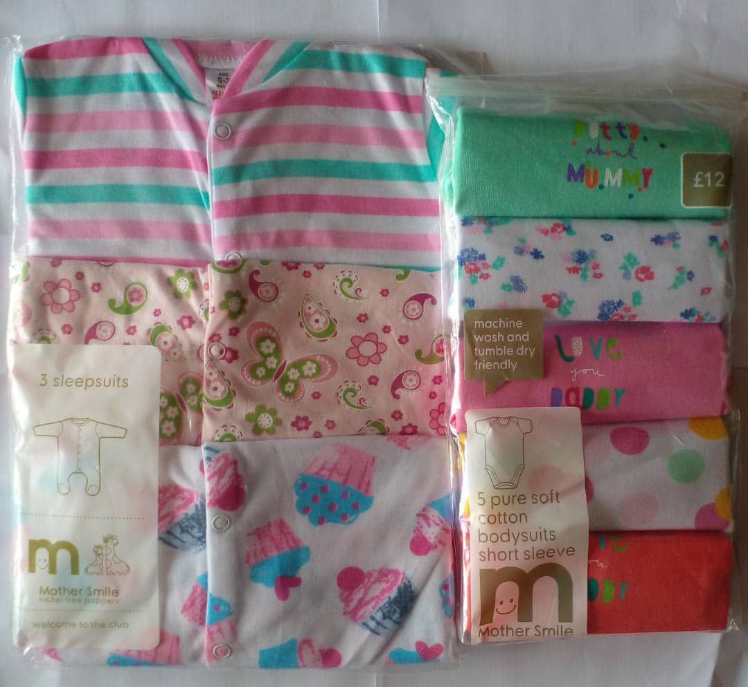3 In 1 Sleepsuit + 5 In 1 Bodysuit For Girls