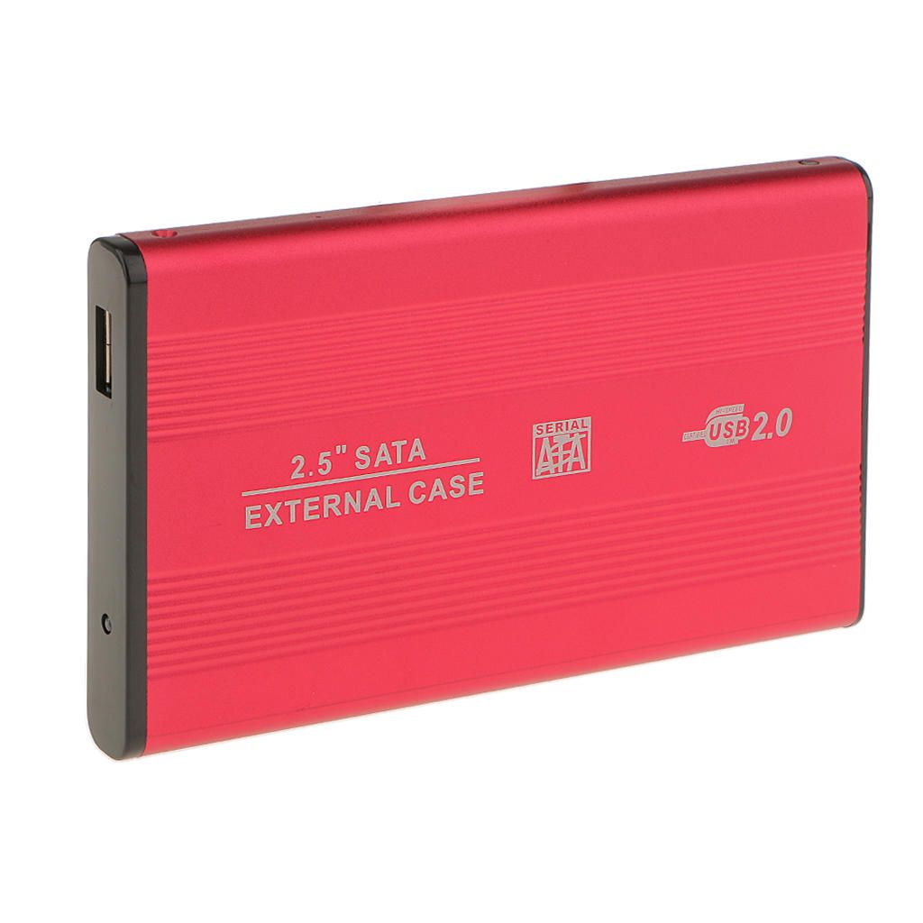 USB20  External 25 SSD HDD Hard Drive Enclosure Laptop Disk Red