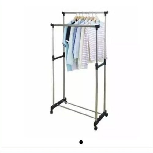 Adjustable Garment Rack With Double Pole Hanger