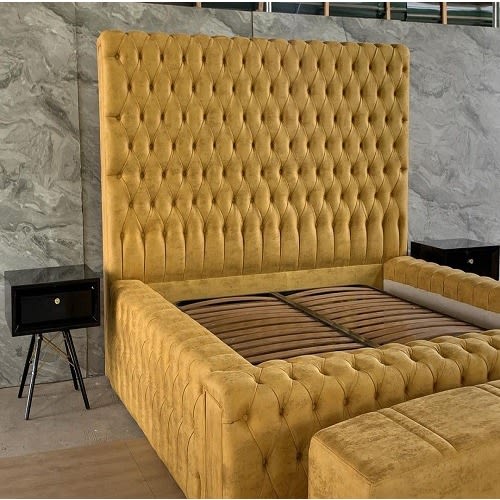 Sadia- Turfted Upholstered Bed - 6x6ft