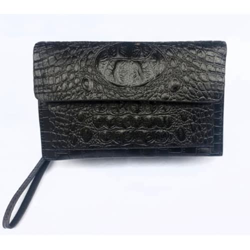 Leather Clutch Purse - Black + Free Gift