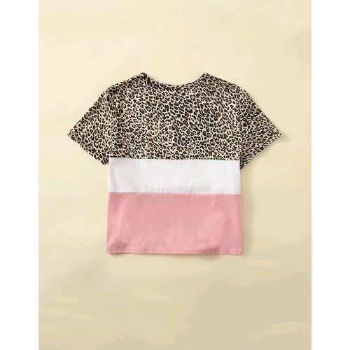 Girls Tie Hem Block Top - Multicoloured