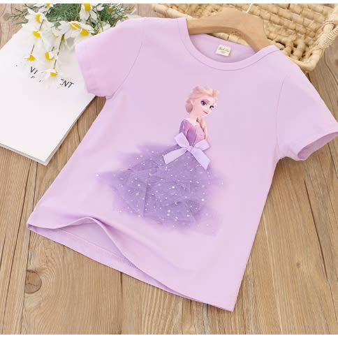 AWW -  Girl Top - Frozen Theme - Purple