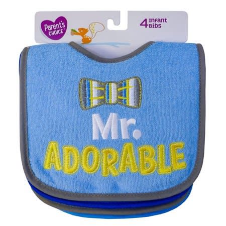 Mr Adorable Cotton Bibs - Pack Of 4