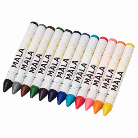 MAla Wax Crayon - 12 Mixed Colors