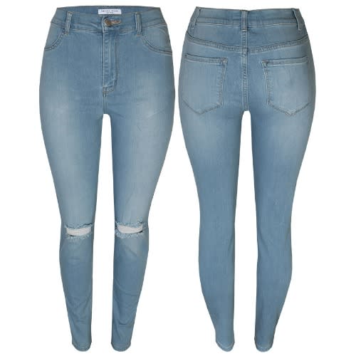 Womens Ripped V1663l Light Blue Jeans