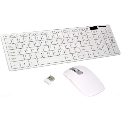 Portable Wireless Keyboard & Mouse Combo - White