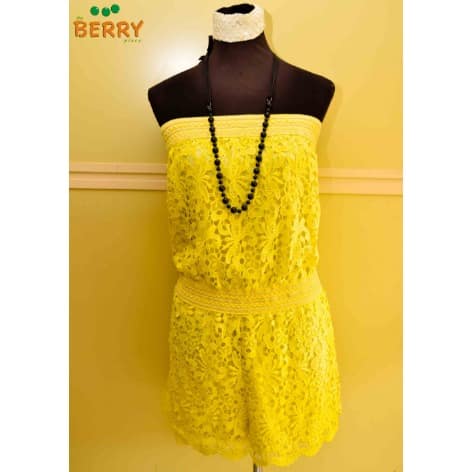 Katia Lacy Yellow Strapless Tube Playsuit