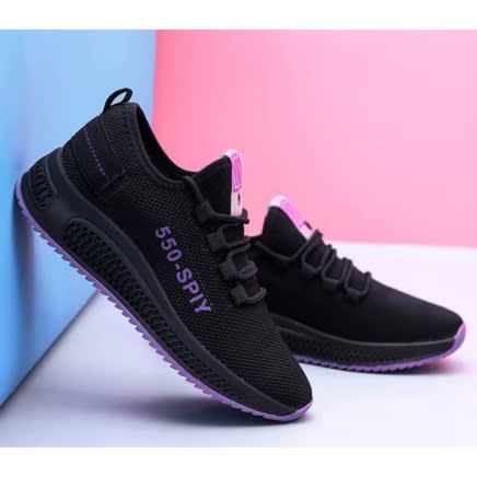 Ladies Sneakers - Black And Purple