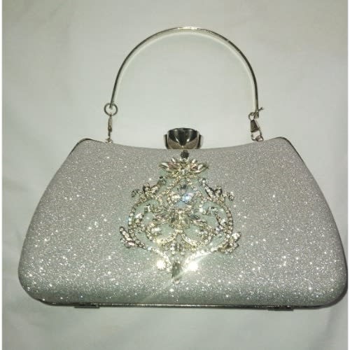 Ladies Party Sunflower Clutch/purse- Silver