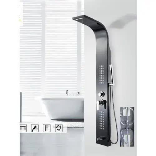 Stainless Steel Handheld Shower - Black - 59''