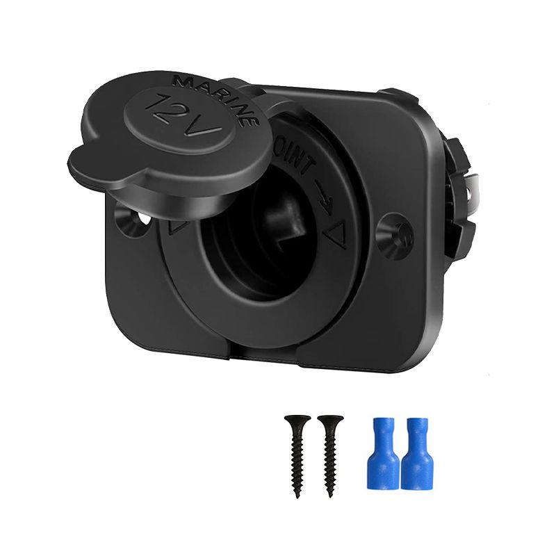 （No Light）Cigarette  Socket Waterproof 12V Power Plug Outlet Receptacle For Car Marine Motorcycle ATV RV Socket Power Outlet