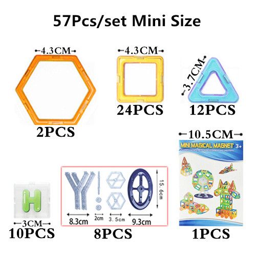 Mylitdear 95PCS Mini Size Magnetic Building Blocks Different Types Kid Educational Toys Plastic DIY