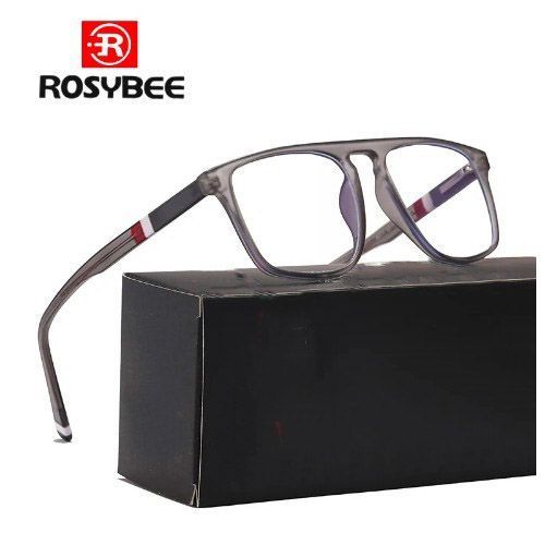 Matte Grey Square Tr90 Plastic Titanium  Optical Eyeglasses