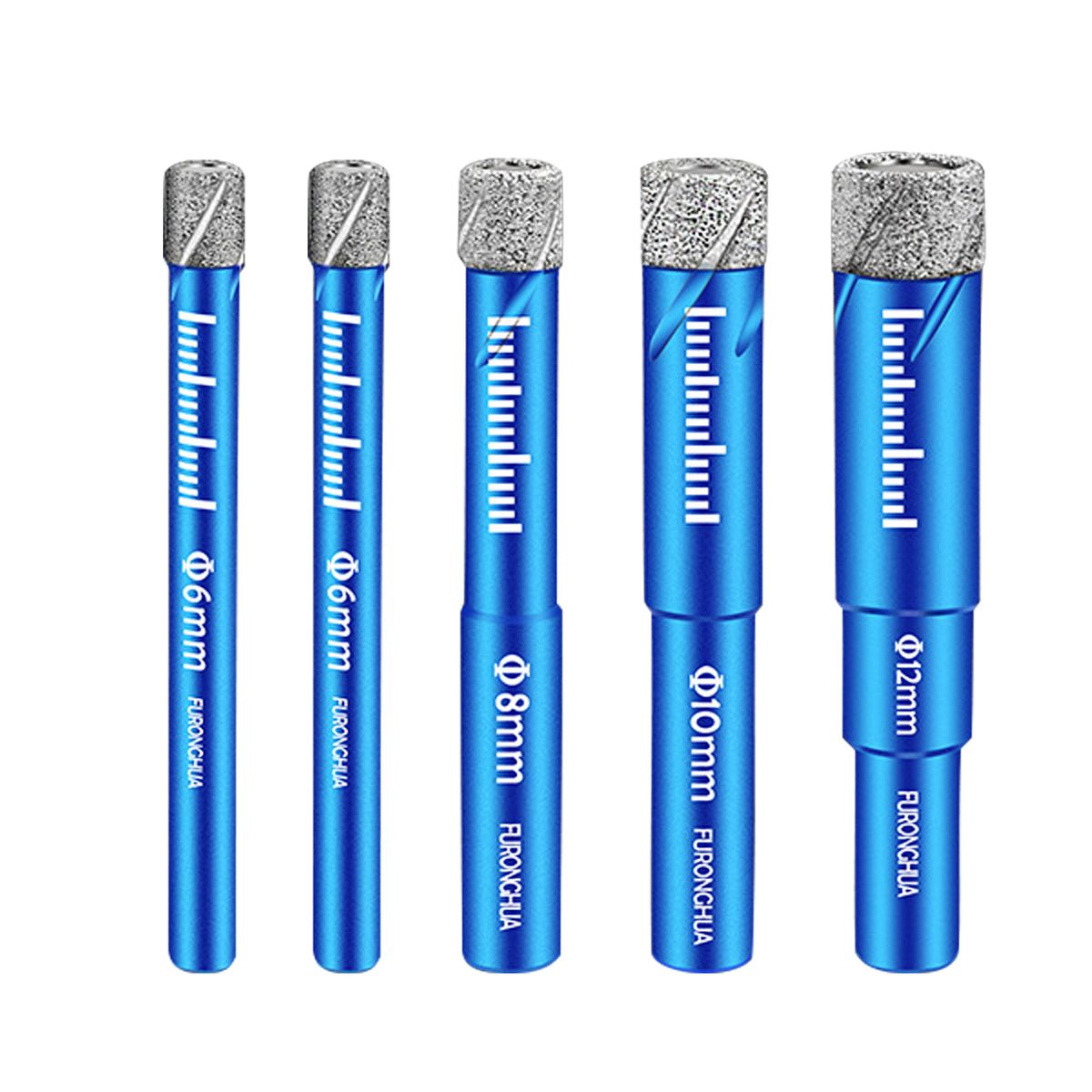 Dry Diamond Drill Bits Set 5PCS With 1/4 5/16 3/8 1/2 Inch