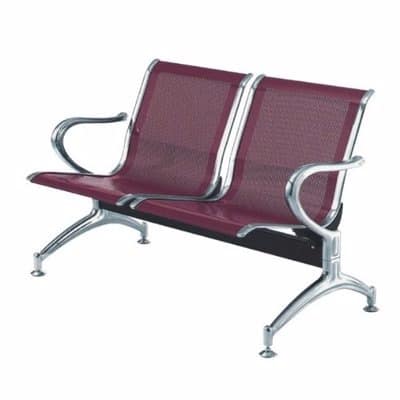 2 Seater Reception Metal Bench - Wine