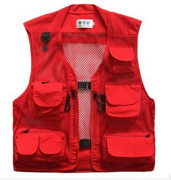 Men Casual Tactical Mesh Multi Pockets Cameras Vest Mens Gilet Homme Jacket
