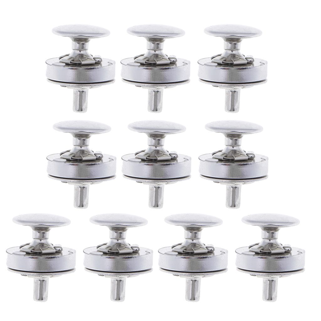 10x Metal Magnetic Buttons Double Sided Nail Sewing Silver 14mm